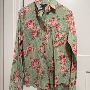 Ralph Lauren Pastel Green Floral Blouse